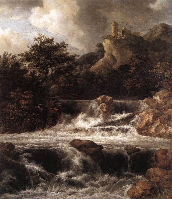 Jacob van Ruisdael Waterfall with Castle  Built on the Rock China oil painting art